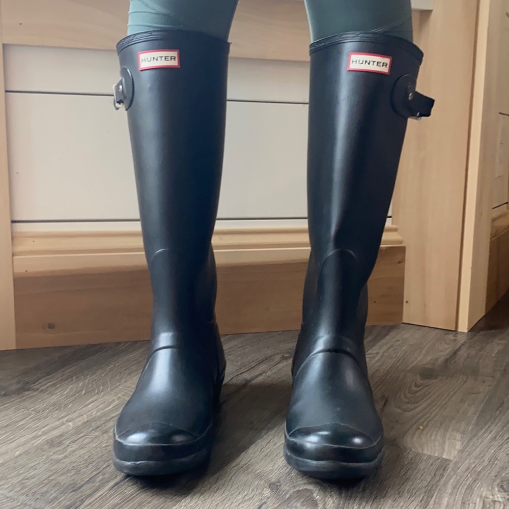 Tall Matte black Hunter boots
